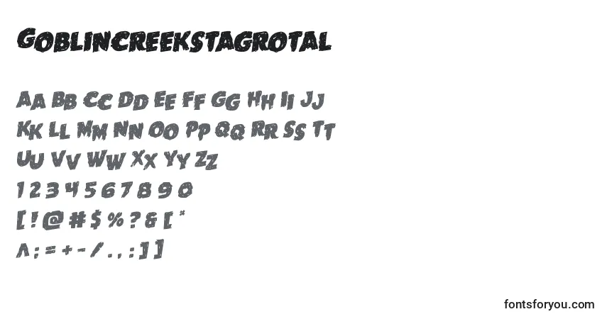 A fonte Goblincreekstagrotal – alfabeto, números, caracteres especiais