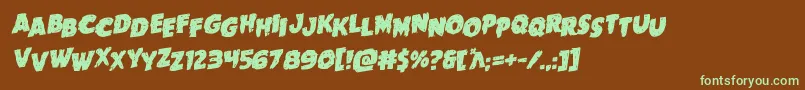 Goblincreekstagrotal Font – Green Fonts on Brown Background