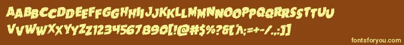 Goblincreekstagrotal Font – Yellow Fonts on Brown Background