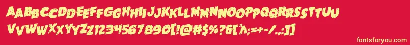 Goblincreekstagrotal Font – Yellow Fonts on Red Background