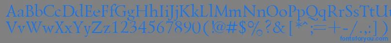 フォントLazurskyPlain – 灰色の背景に青い文字