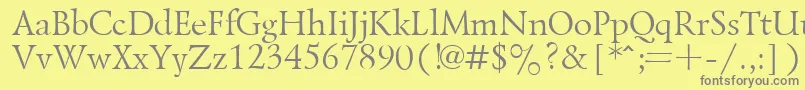 フォントLazurskyPlain – 黄色の背景に灰色の文字