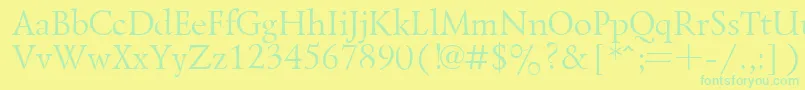 LazurskyPlain Font – Green Fonts on Yellow Background
