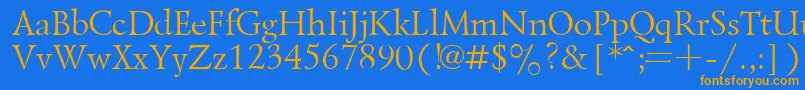 LazurskyPlain Font – Orange Fonts on Blue Background