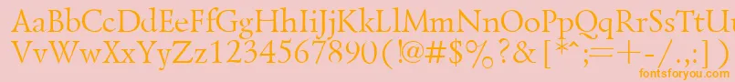 LazurskyPlain-Schriftart – Orangefarbene Schriften auf rosa Hintergrund