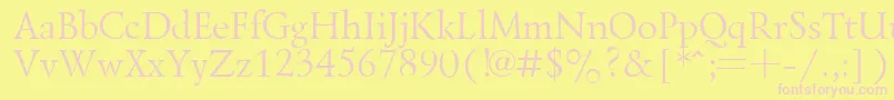 LazurskyPlain Font – Pink Fonts on Yellow Background