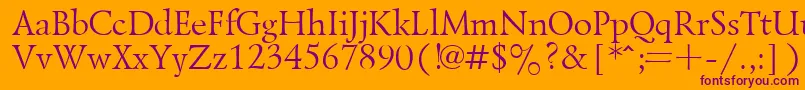 LazurskyPlain Font – Purple Fonts on Orange Background