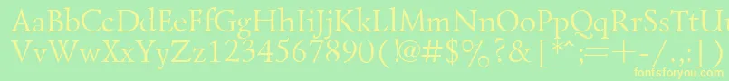 LazurskyPlain Font – Yellow Fonts on Green Background