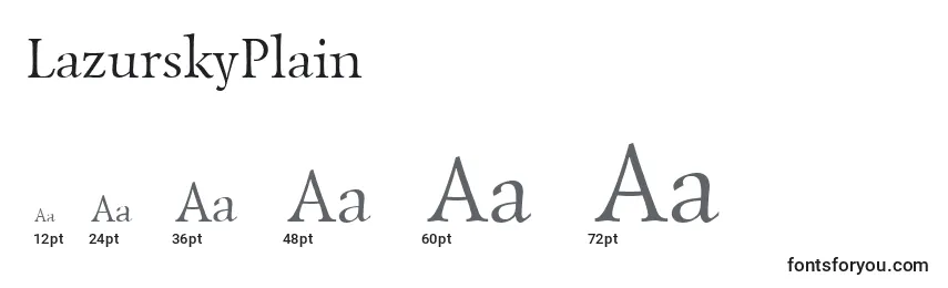 LazurskyPlain Font Sizes