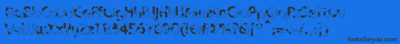 Шрифт BaudotShatterDb – чёрные шрифты на синем фоне