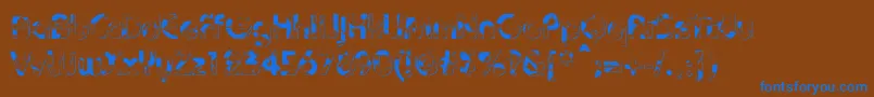 Czcionka BaudotShatterDb – niebieskie czcionki na brązowym tle
