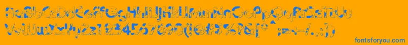 BaudotShatterDb Font – Blue Fonts on Orange Background