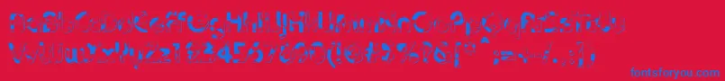 BaudotShatterDb Font – Blue Fonts on Red Background