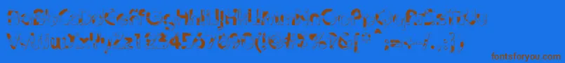 BaudotShatterDb Font – Brown Fonts on Blue Background