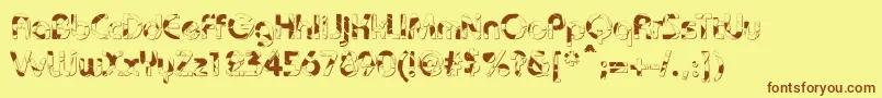 BaudotShatterDb Font – Brown Fonts on Yellow Background