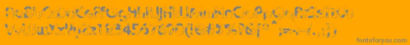 BaudotShatterDb-Schriftart – Graue Schriften auf orangefarbenem Hintergrund