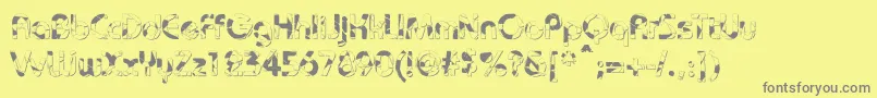 BaudotShatterDb Font – Gray Fonts on Yellow Background