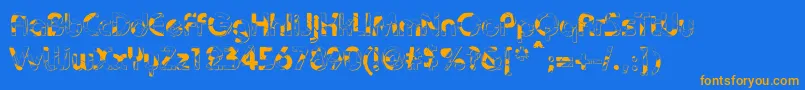 BaudotShatterDb Font – Orange Fonts on Blue Background