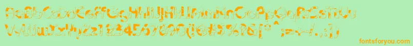 BaudotShatterDb Font – Orange Fonts on Green Background