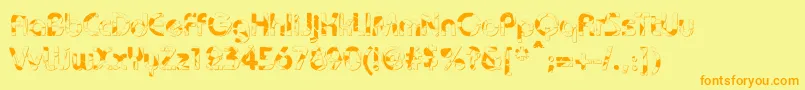 BaudotShatterDb Font – Orange Fonts on Yellow Background