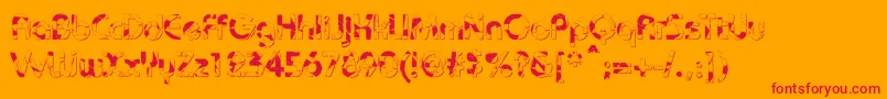 フォントBaudotShatterDb – オレンジの背景に赤い文字