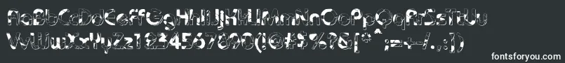 BaudotShatterDb-fontti – valkoiset fontit mustalla taustalla