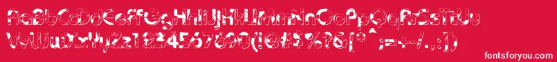BaudotShatterDb Font – White Fonts on Red Background