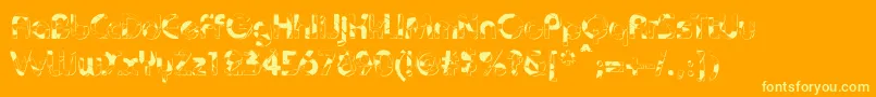 BaudotShatterDb Font – Yellow Fonts on Orange Background