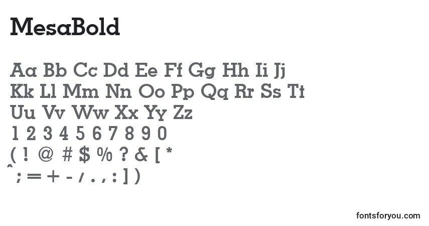 Schriftart MesaBold – Alphabet, Zahlen, spezielle Symbole