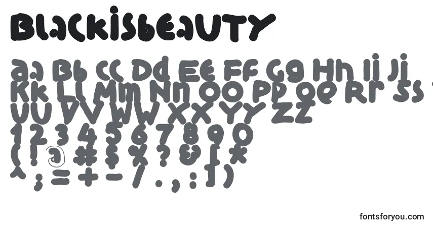 A fonte Blackisbeauty – alfabeto, números, caracteres especiais