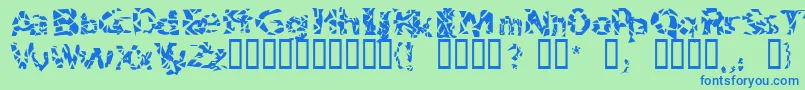 Шрифт Bitched – синие шрифты на зелёном фоне