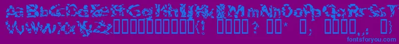 Bitched-Schriftart – Blaue Schriften auf violettem Hintergrund