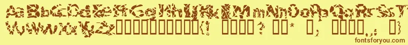 Шрифт Bitched – коричневые шрифты на жёлтом фоне