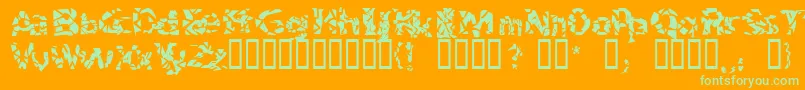 Bitched Font – Green Fonts on Orange Background