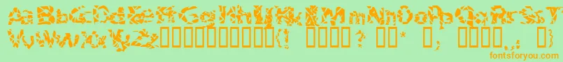 Bitched Font – Orange Fonts on Green Background