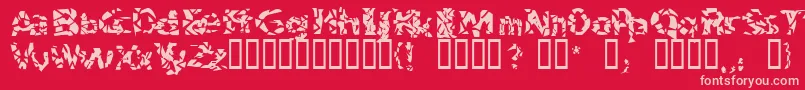 Bitched-Schriftart – Rosa Schriften auf rotem Hintergrund
