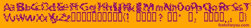 Bitched-fontti – violetit fontit oranssilla taustalla