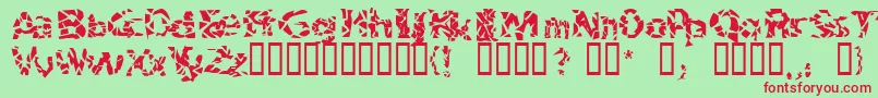 Bitched Font – Red Fonts on Green Background