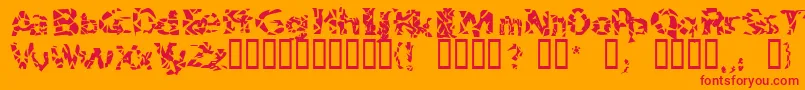 Bitched Font – Red Fonts on Orange Background