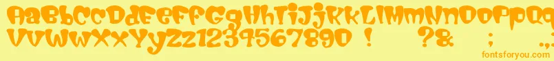 Cigarstore Font – Orange Fonts on Yellow Background