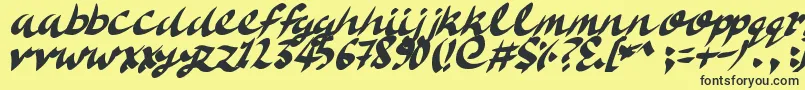 DeliciousDoom Font – Black Fonts on Yellow Background