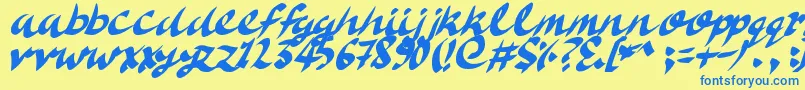 Шрифт DeliciousDoom – синие шрифты на жёлтом фоне