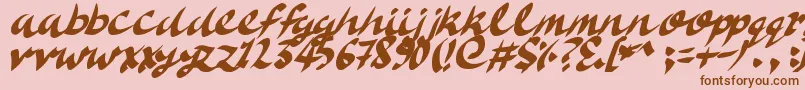 Шрифт DeliciousDoom – коричневые шрифты на розовом фоне