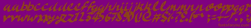 DeliciousDoom-Schriftart – Braune Schriften auf violettem Hintergrund