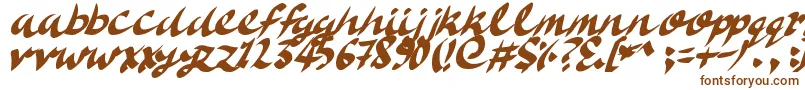 DeliciousDoom-Schriftart – Braune Schriften auf weißem Hintergrund