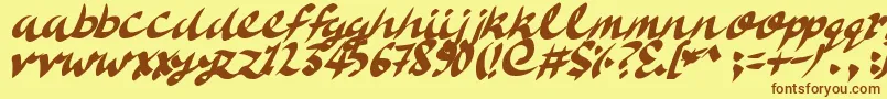 DeliciousDoom Font – Brown Fonts on Yellow Background
