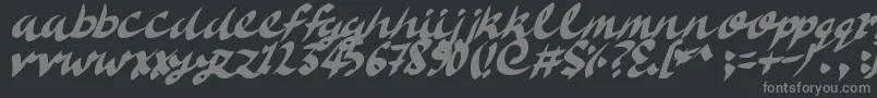 DeliciousDoom-fontti – harmaat kirjasimet mustalla taustalla