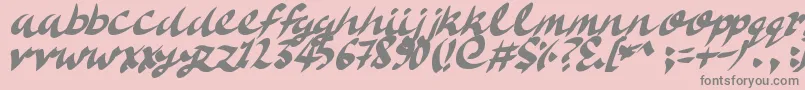 フォントDeliciousDoom – ピンクの背景に灰色の文字