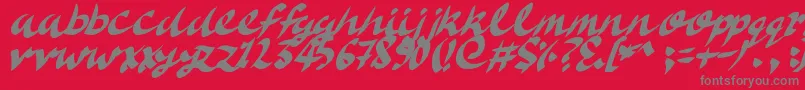 Czcionka DeliciousDoom – szare czcionki na czerwonym tle