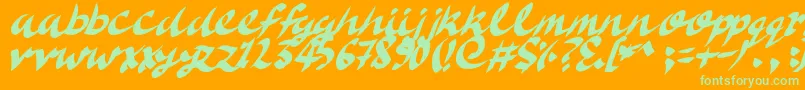 DeliciousDoom Font – Green Fonts on Orange Background